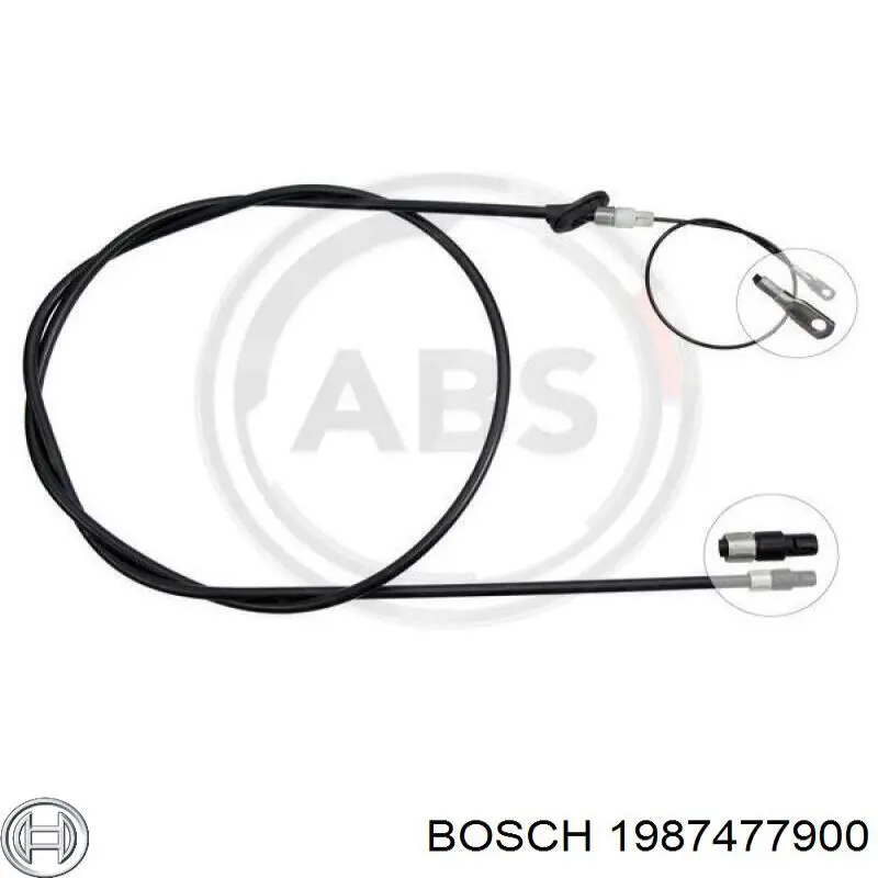 1987477900 Bosch cable de freno de mano trasero derecho
