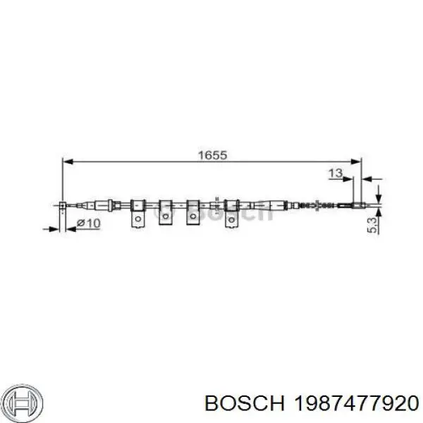 Cable de freno de mano trasero izquierdo Bosch 1987477920