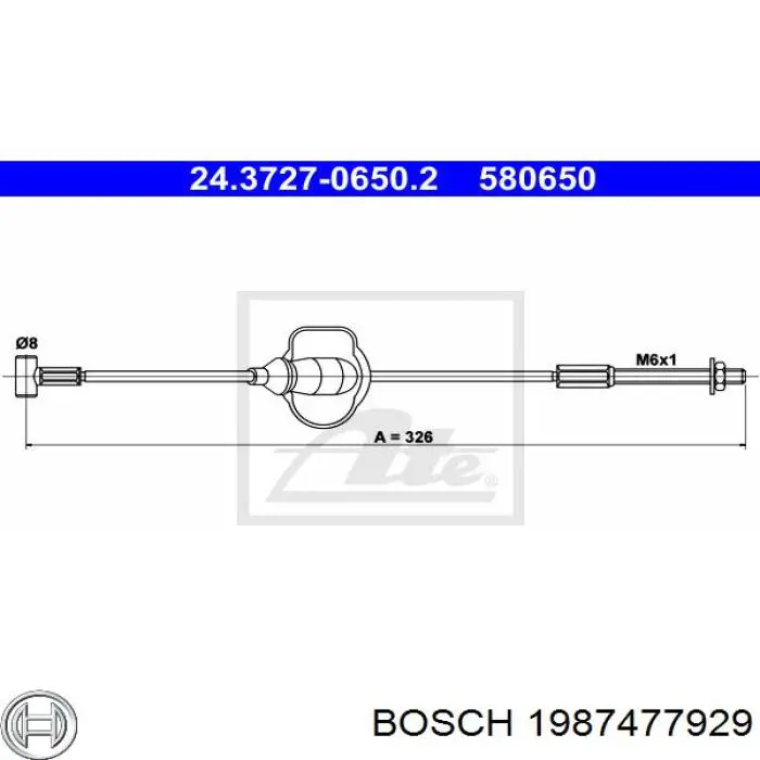 Cable de freno de estacionamiento delantero 305001 Beca Cables