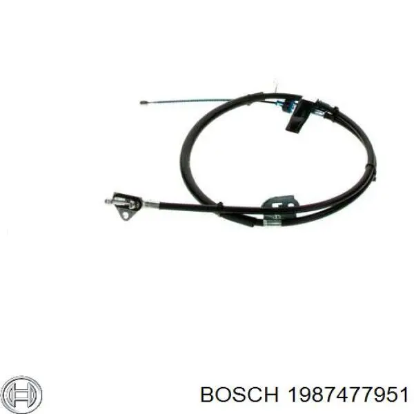 1987477951 Bosch cable de freno de mano trasero derecho
