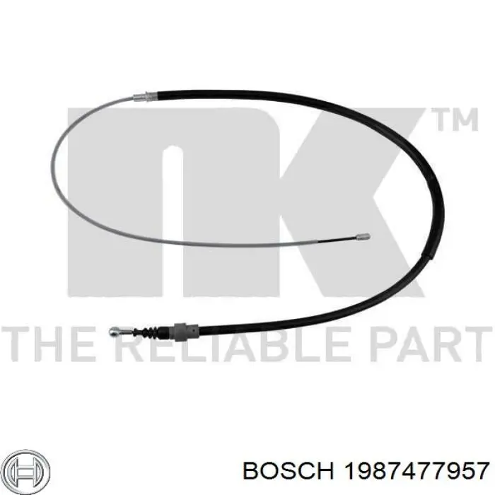 1987477957 Bosch cable de freno de mano trasero derecho/izquierdo
