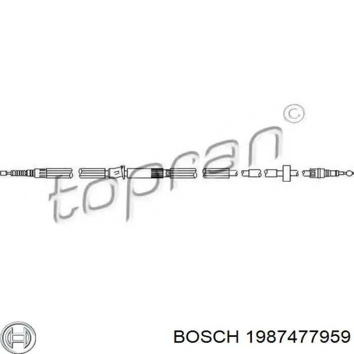 Comprar 1987477959 Bosch Cable de freno de mano trasero derecho/izquierdo