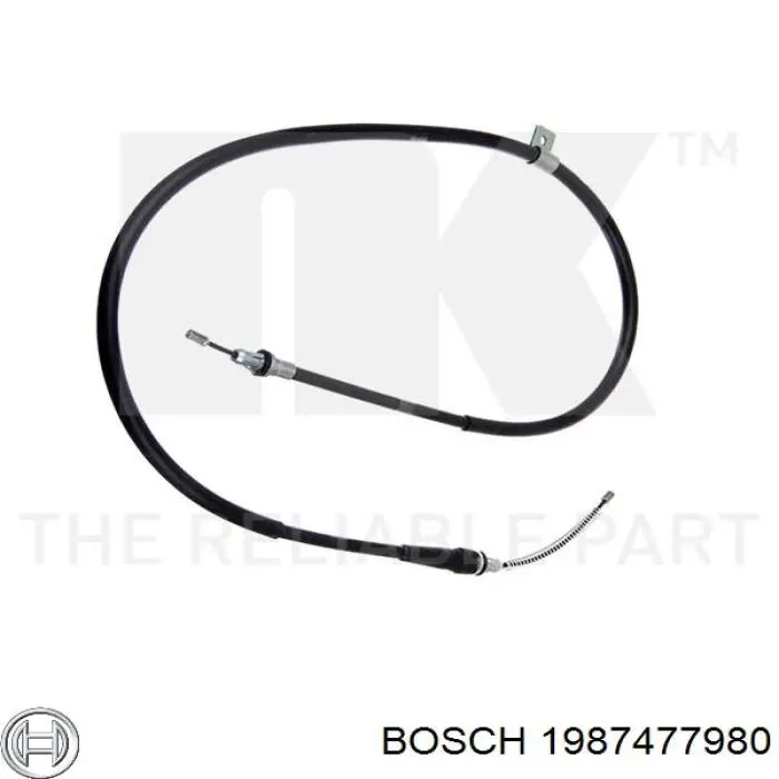 1987477980 Bosch cable de freno de mano trasero derecho