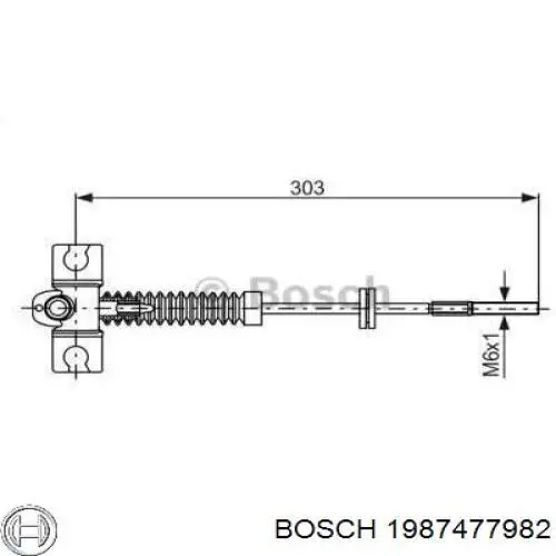 Cable de freno de estacionamiento delantero 1987477982 Bosch