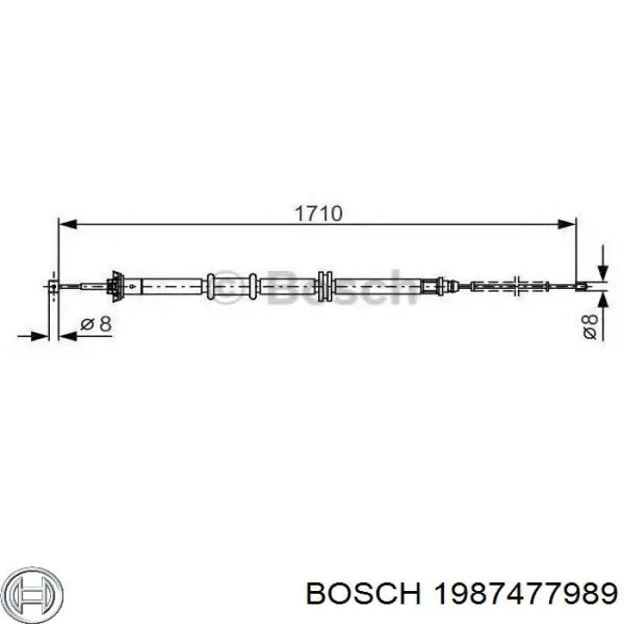 1987477989 Bosch cable de freno de mano trasero derecho/izquierdo