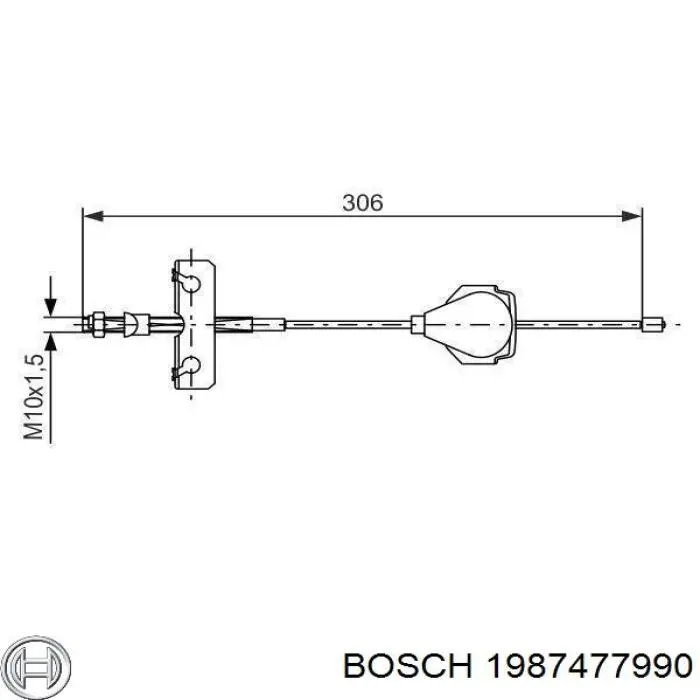Comprar 1987477990 Bosch Cable de freno de estacionamiento delantero