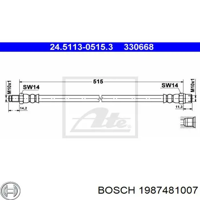 1987481007 Bosch latiguillo de freno trasero