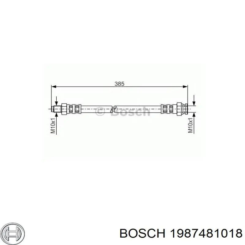 1987481018 Bosch latiguillo de freno trasero izquierdo