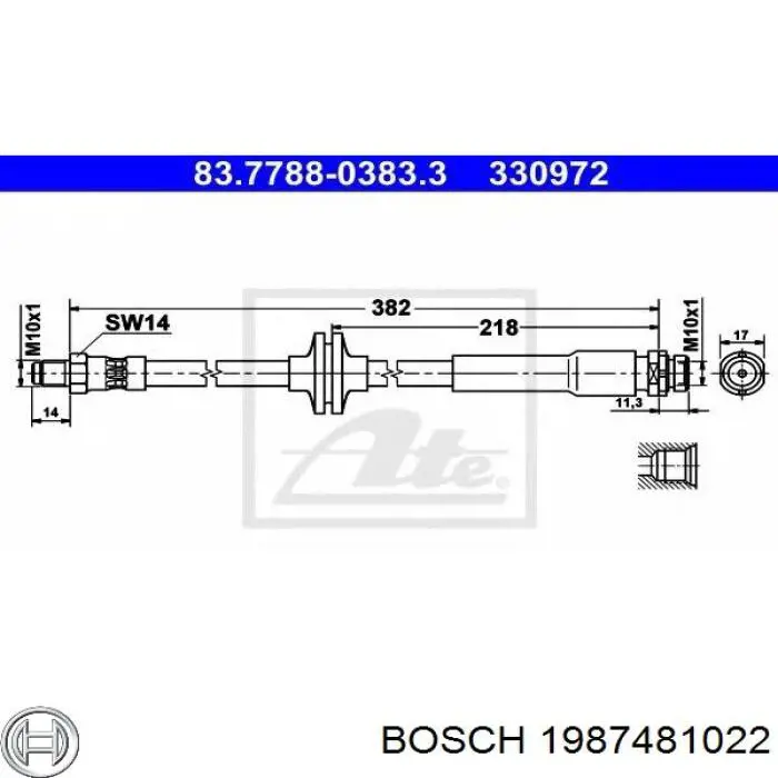 1987481022 Bosch latiguillo de freno trasero