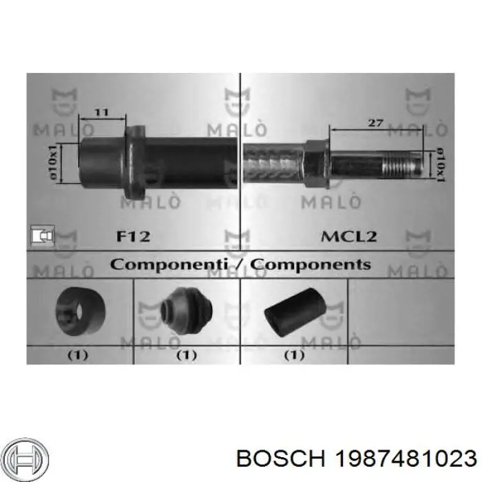 1987481023 Bosch Tubo de frenos delantero