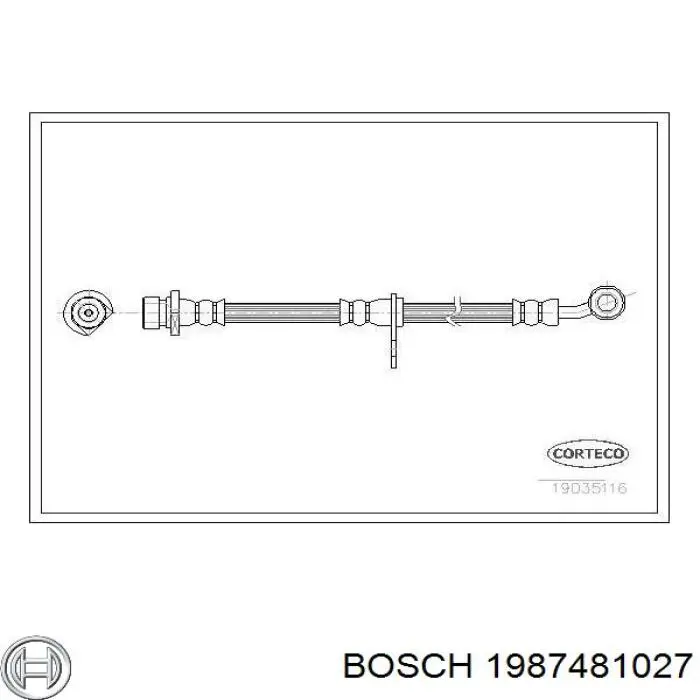 1987481027 Bosch tubo flexible de frenos delantero izquierdo