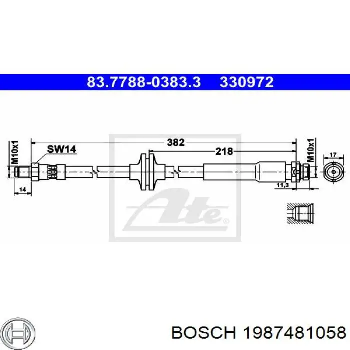 1987481058 Bosch latiguillo de freno trasero