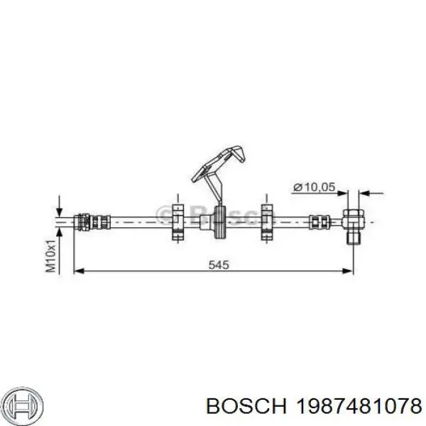 1987481078 Bosch latiguillos de freno delantero derecho