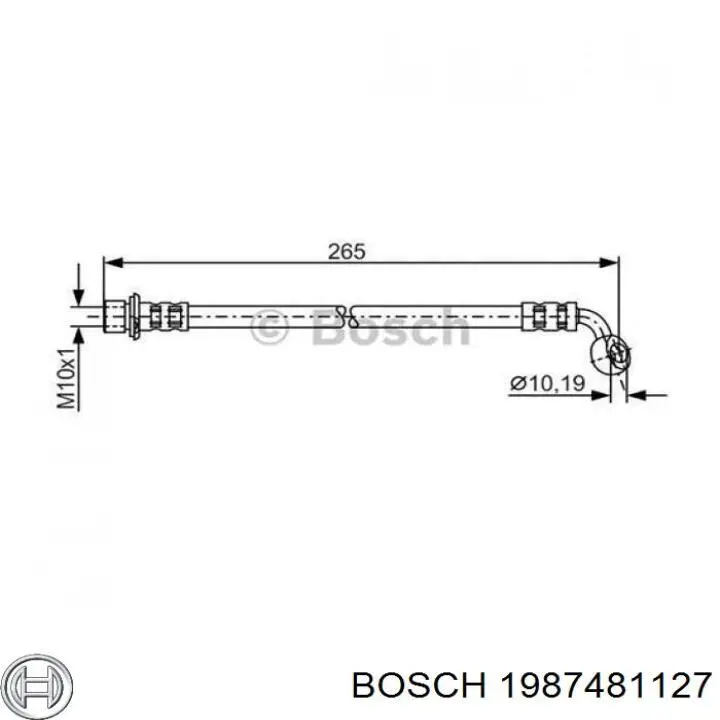1987481127 Bosch latiguillo de freno trasero izquierdo