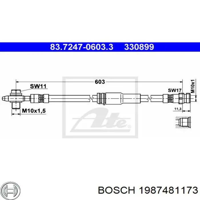 1987481173 Bosch latiguillo de freno delantero