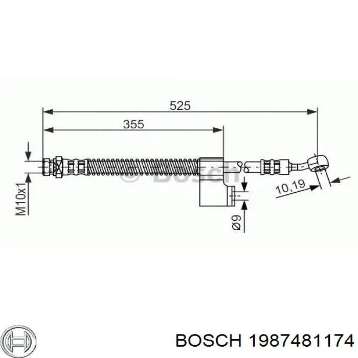 1987481174 Bosch latiguillo de freno delantero