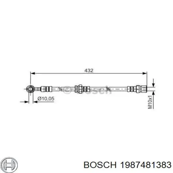 1987481383 Bosch latiguillos de freno delantero izquierdo
