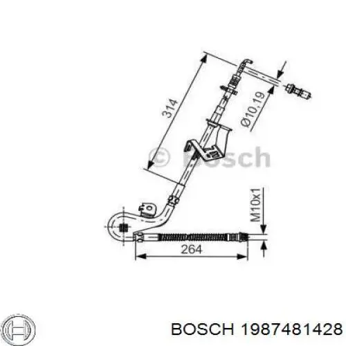 1987481428 Bosch latiguillos de freno delantero derecho
