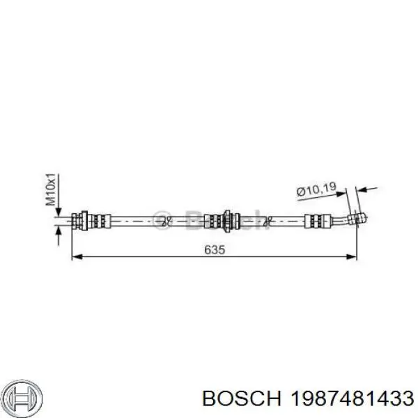 1987481433 Bosch latiguillos de freno delantero derecho