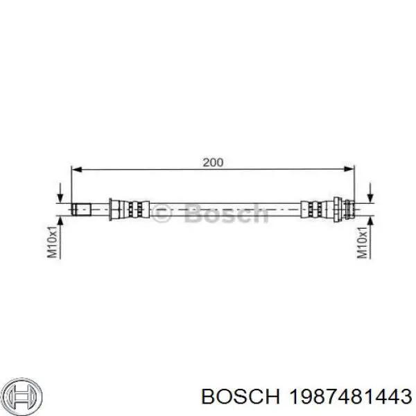 1987481443 Bosch Tubo de frenos delantero