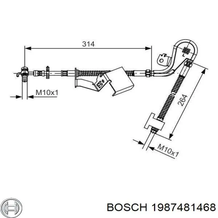 1987481468 Bosch latiguillos de freno delantero izquierdo