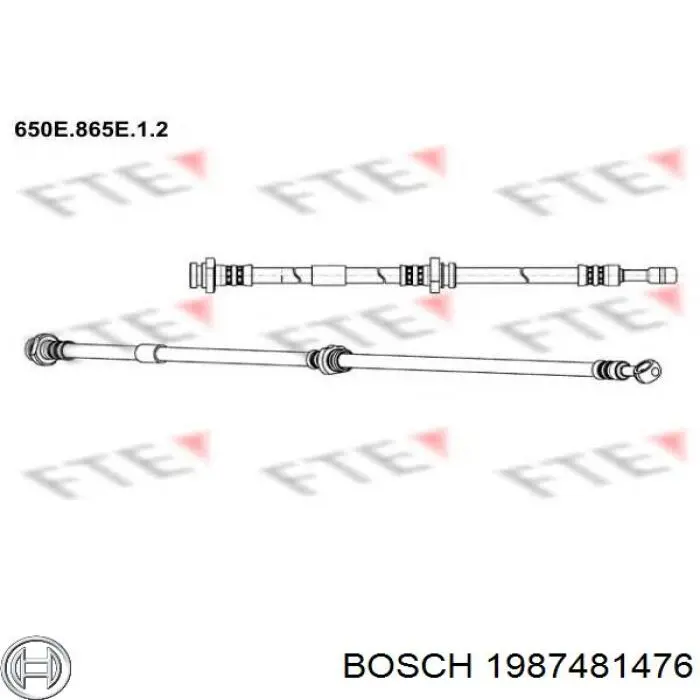 1987481476 Bosch latiguillos de freno trasero derecho
