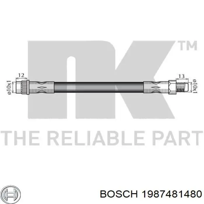 Latiguillos de freno delantero 1987481480 Bosch
