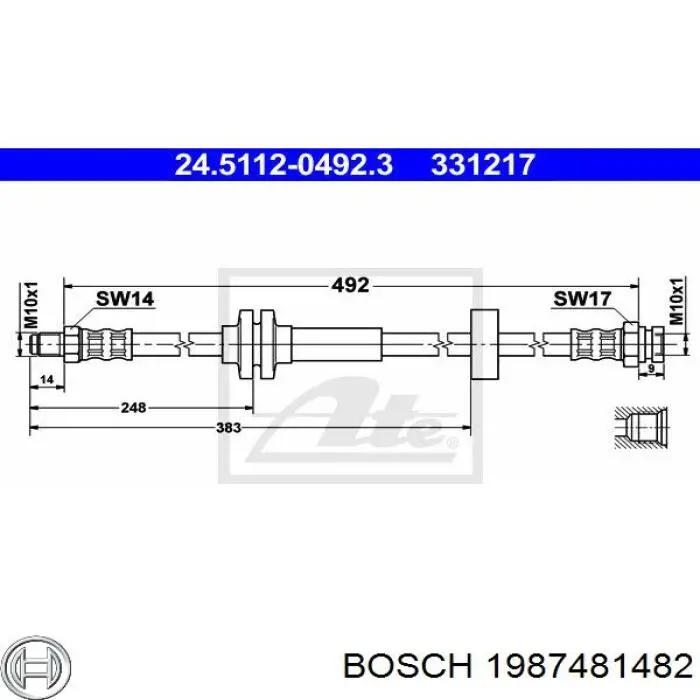 1987481482 Bosch latiguillo de freno delantero