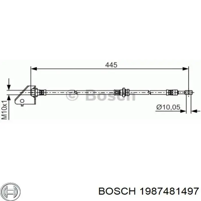 1987481497 Bosch tubo flexible de frenos delantero izquierdo