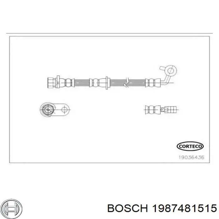 1 987 481 515 Bosch latiguillos de freno delantero derecho