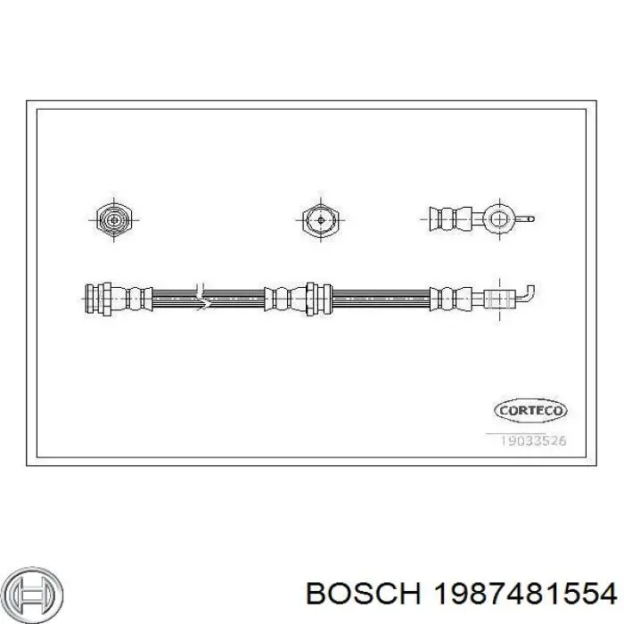 1987481554 Bosch tubo flexible de frenos trasero