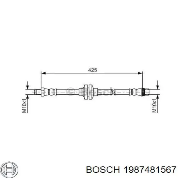 Latiguillos de freno delantero 1987481567 Bosch