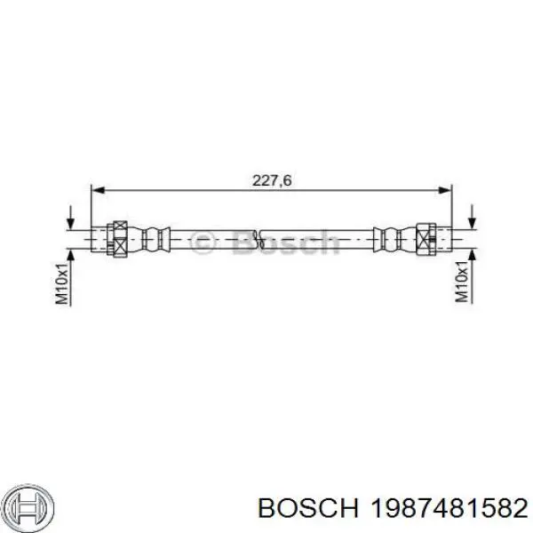 1987481582 Bosch latiguillo de freno trasero izquierdo