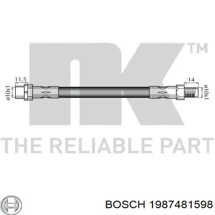 1987481598 Bosch latiguillo de freno trasero