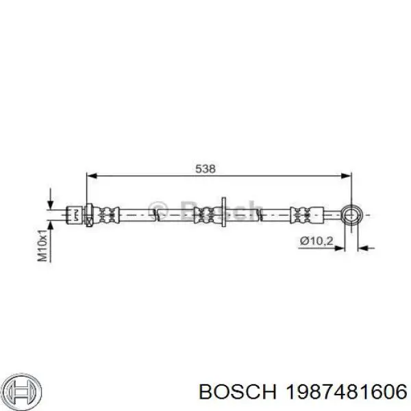 1987481606 Bosch tubo flexible de frenos delantero izquierdo