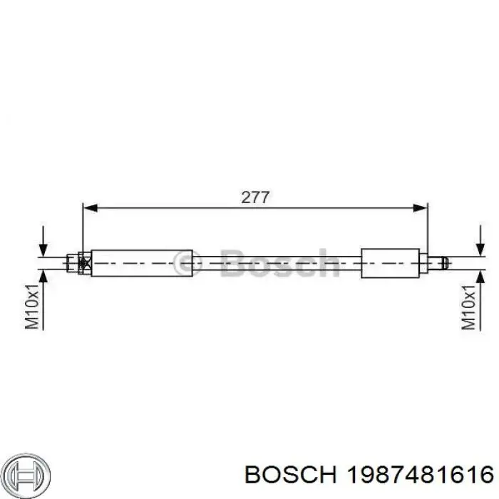 1987481616 Bosch tubo flexible de frenos trasero