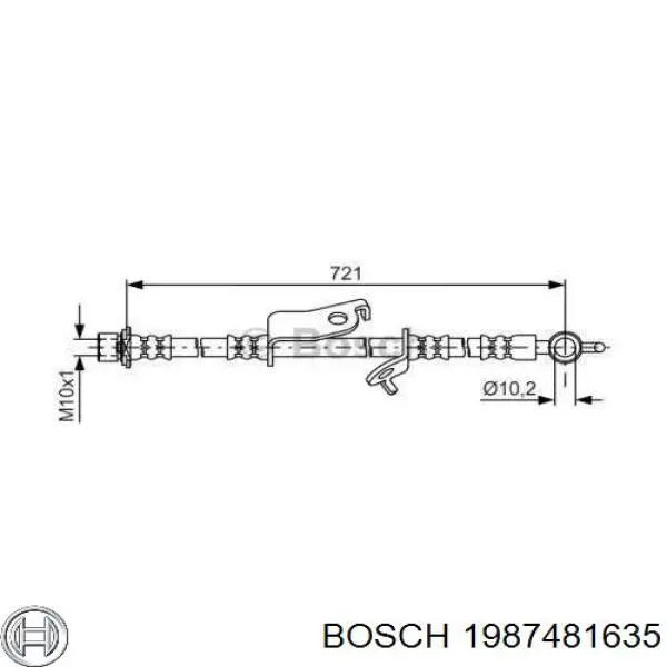 1 987 481 635 Bosch latiguillos de freno delantero derecho