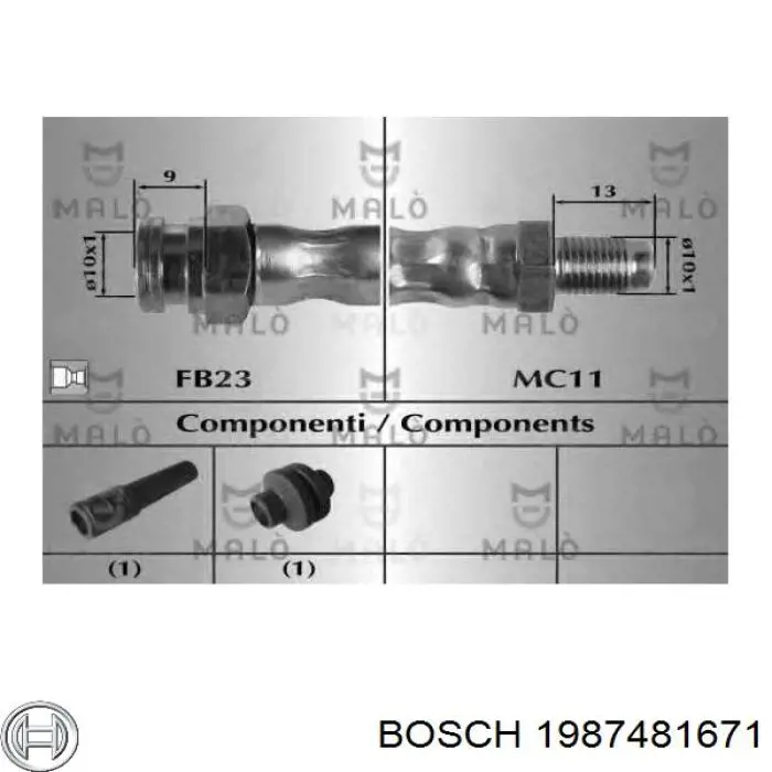 1987481671 Bosch latiguillo de freno delantero