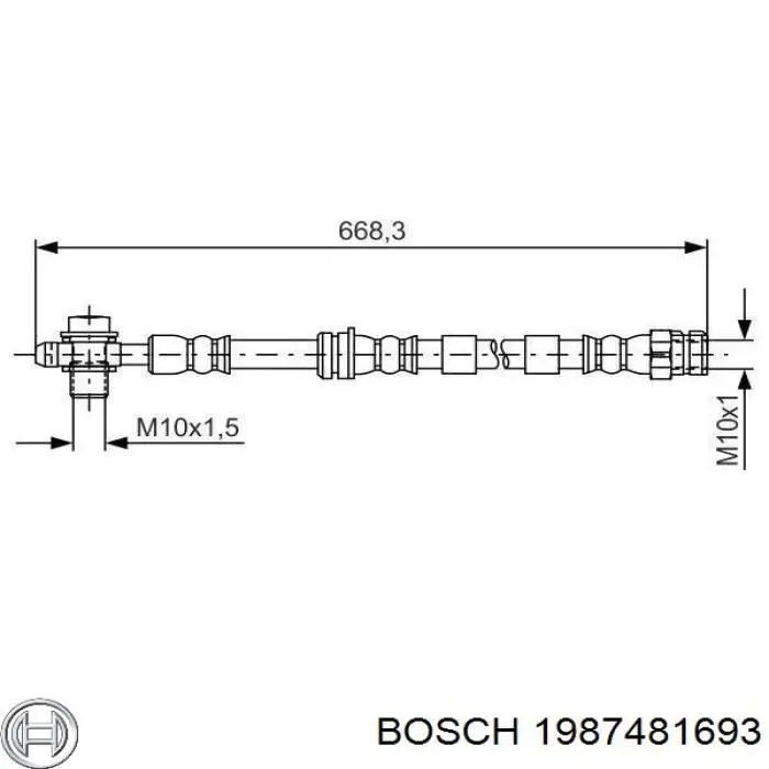 1987481693 Bosch latiguillo de freno delantero