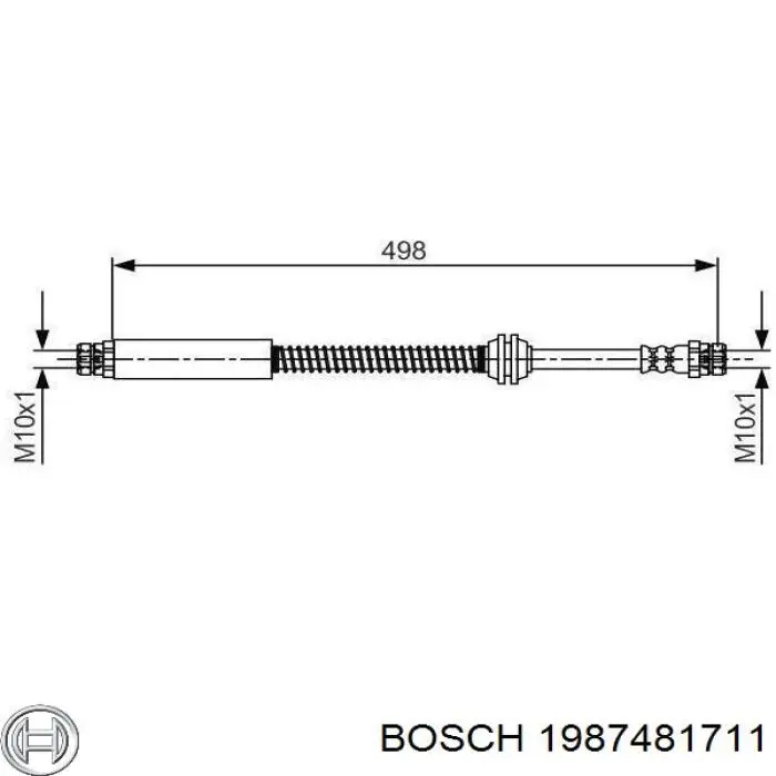 1987481711 Bosch tubo flexible de frenos trasero