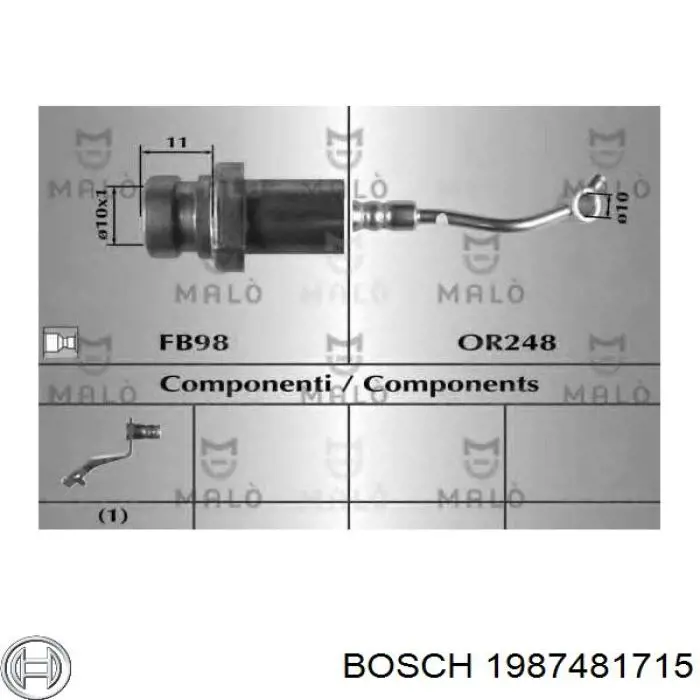 1987481715 Bosch latiguillos de freno delantero izquierdo