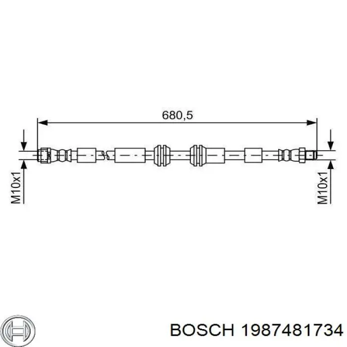 1987481734 Bosch latiguillo de freno delantero
