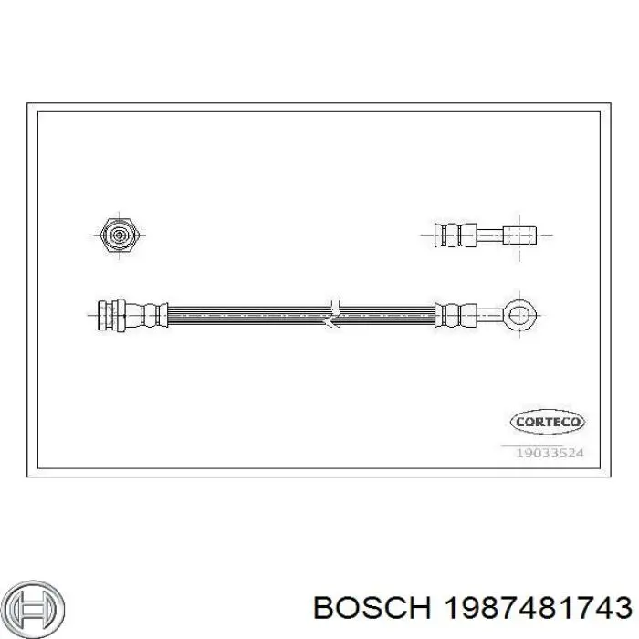 1987481743 Bosch tubo flexible de frenos trasero