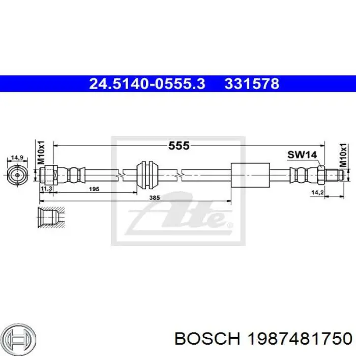 Manguera de freno trasera Mercedes A251420064864 precio, desde 15,52 EUR