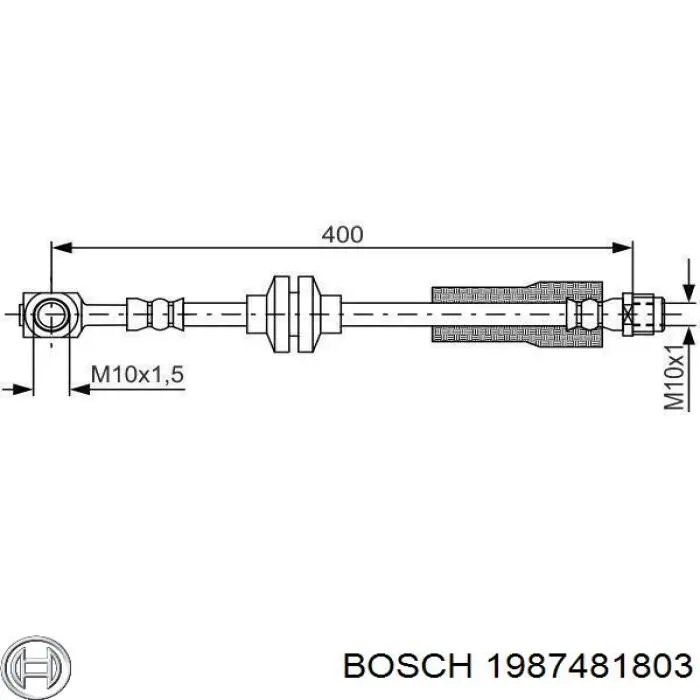 1987481803 Bosch latiguillos de freno delantero derecho