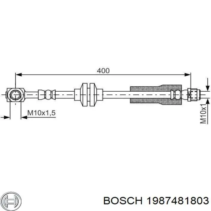 1987481803 Bosch tubo flexible de frenos delantero derecho