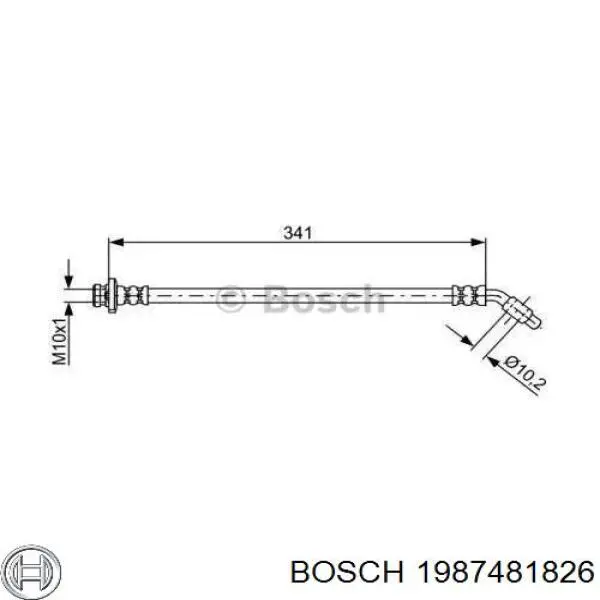 1 987 481 826 Bosch tubo flexible de frenos delantero derecho