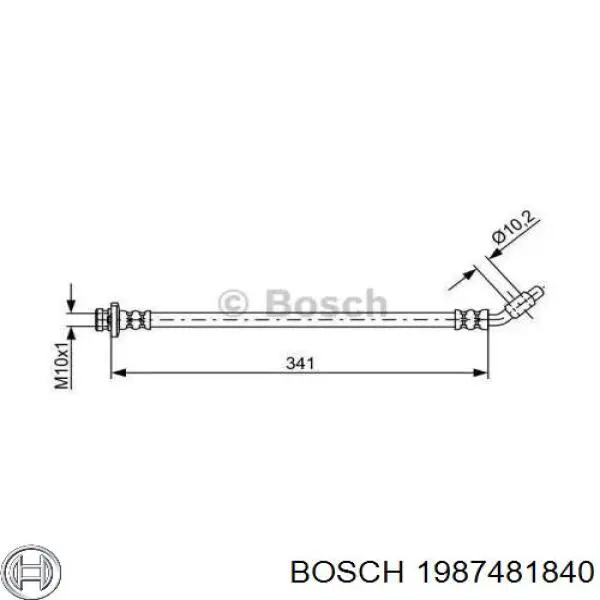 1987481840 Bosch tubo flexible de frenos delantero izquierdo