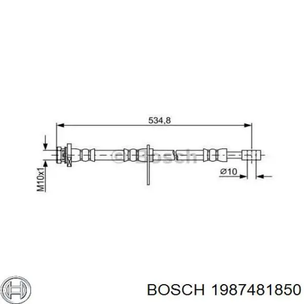 1987481850 Bosch latiguillos de freno delantero derecho