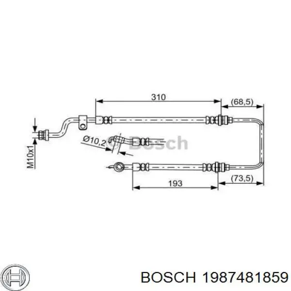 1987481859 Bosch latiguillos de freno delantero izquierdo